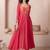 Orange mirror work georgette anarkali suit set for women
