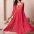 Orange mirror work georgette anarkali suit set for women