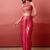 Pink cutdana embroidered crepe cape skirt set for women