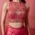 Pink cutdana embroidered crepe cape skirt set for women