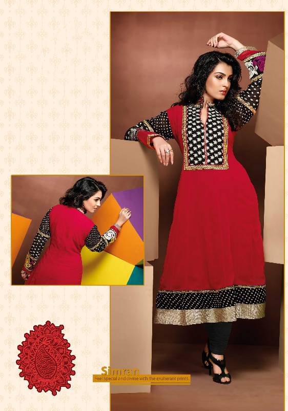 ISHIN Cotton Red kurti Simran_XL