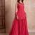 Pink embroidered georgette sharara set with dupatta for women