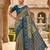 Green patola silk saree with zari weaving meenakari patola design