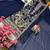 Navy blue georgette embroidered palazzo suit
