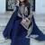Navy blue designer rangoli silk kurti palazzo with dupatta