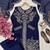 Navy blue designer rangoli silk kurti palazzo with dupatta