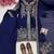 Navy blue designer rangoli silk kurti palazzo with dupatta