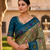 Green patola silk saree with zari weaving meenakari patola design