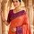 Peach patola silk saree with zari weaving meenakari patola design