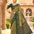 Green patola silk saree with zari weaving  meenakari patola design