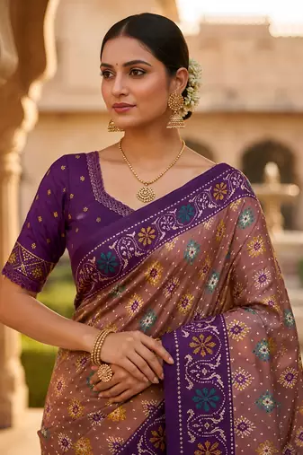 Onion pink patola silk saree with zari weaving meenakari patola design
