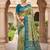 Green patola silk saree with zari weaving meenakari patola design