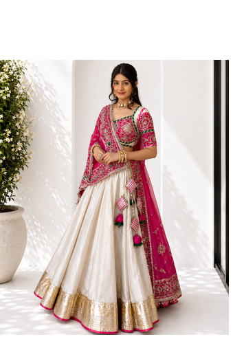 Cotton Navratri Wear Heavy Embroidered Lehenga Choli and Dupatta Set 4
