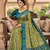 Green patola silk saree with zari weaving meenakari patola design