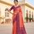 Peach patola silk saree with zari weaving meenakari patola design