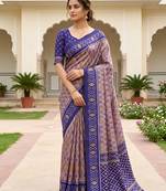 Onion pink patola silk saree with zari weaving meenakari patola design