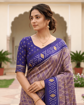 Onion pink patola silk saree with zari weaving meenakari patola design 5