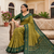 Green patola silk saree with zari weaving meenakari patola design