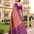 Onion pink patola silk saree with zari weaving meenakari patola design