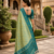 Green patola silk saree with zari weaving meenakari patola design