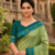 Green patola silk saree with zari weaving meenakari patola design