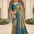 Green patola silk saree with zari weaving meenakari patola design
