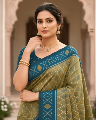 Green patola silk saree with zari weaving meenakari patola design 5