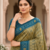 Green patola silk saree with zari weaving meenakari patola design