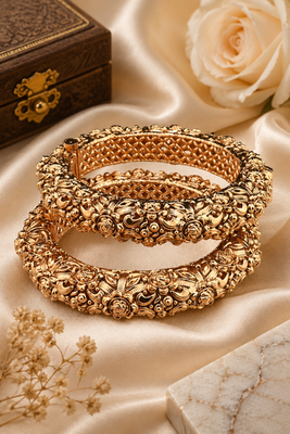 Gold Plated Filigree Rajwada Bangles 2