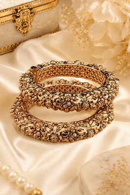 Gold Plated Filigree Rajwada Bangles 3