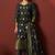 Black silk blend jacquard zari work kurta set with dupatta for women