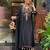 Women's black chanderi embroidered straight kurta set for with pant and dupatta