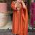 Women's rust chanderi embroidered straight kurta set for with pant and dupatta