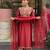 Women's maroon chanderi embroidered straight kurta set for with pant and dupatta
