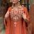 Women's rust chanderi embroidered straight kurta set for with pant and dupatta