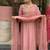 Women's peach chanderi embroidered straight kurta set for with pant and dupatta