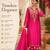 Women's pink chanderi embroidered straight kurta set for with pant and dupatta