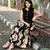 Premium black printed jaipuri cotton skirt and top set with beautiful button