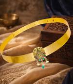 Gold plated temple design waist belt