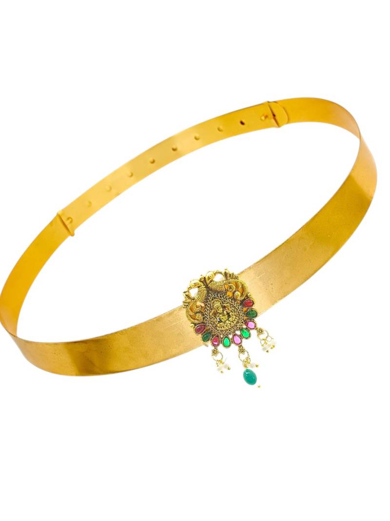 Gold plated temple design waist belt