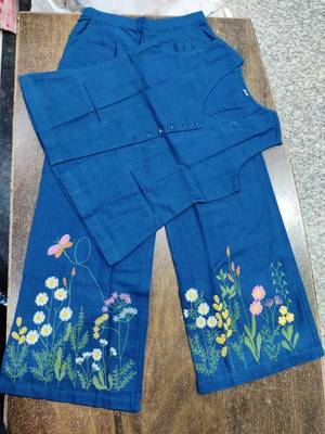 Beautiful blue cord set with embroidredpant 5