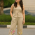 Beautiful beize cord set with embroidredpant