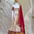 Elegance Creame Red Chex with Zari Weaving Work Poli Cotton Indian Designer Wedding Lehenga Choli