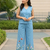 Beautiful sky blue cord set with embroidredpant