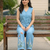 Beautiful sky blue cord set with embroidredpant