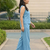 Beautiful sky blue cord set with embroidredpant
