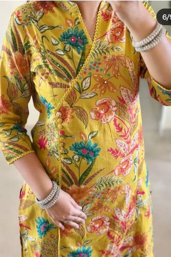 Beautiful printed kurta with pant and dupatta