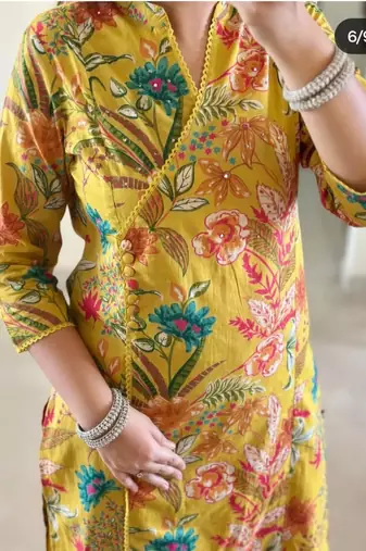 Beautiful printed kurta with pant and dupatta