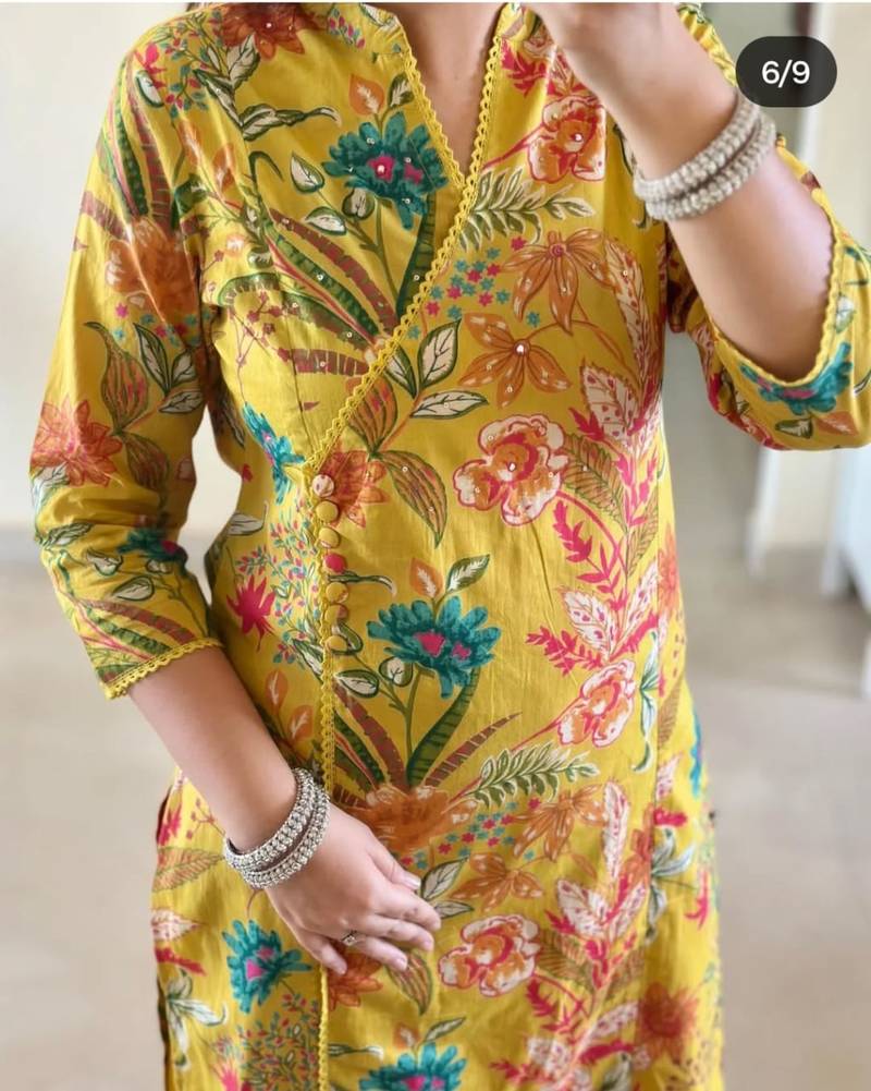 Beautiful printed kurta with pant and dupatta