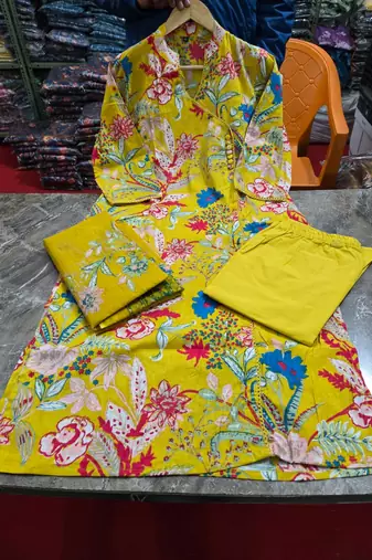 Beautiful printed kurta with pant and dupatta